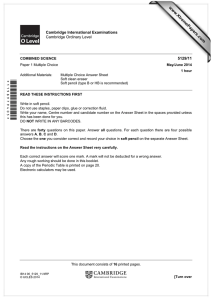 www.XtremePapers.com Cambridge International Examinations Cambridge Ordinary Level