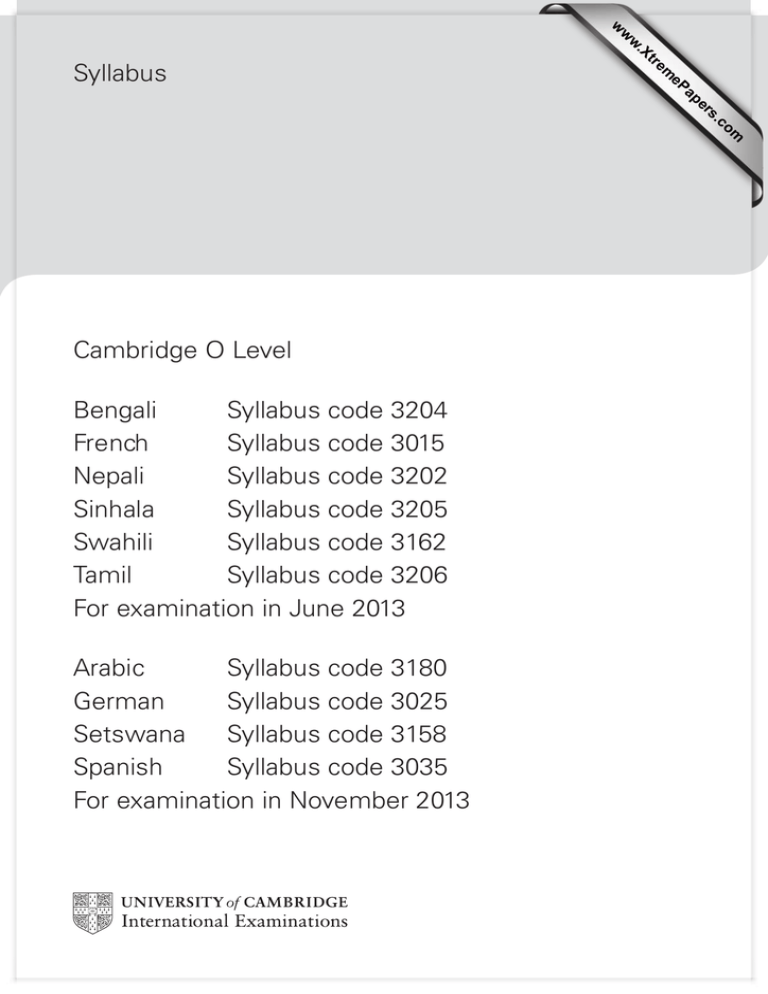 syllabus-cambridge-o-level-bengali-syllabus-code-3204