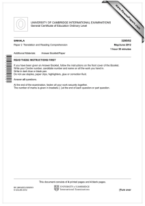 www.XtremePapers.com UNIVERSITY OF CAMBRIDGE INTERNATIONAL EXAMINATIONS General Certificate of Education Ordinary Level 3205/02