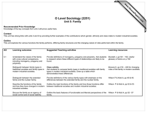 O Level Sociology (2251) Unit 5: Family  www.XtremePapers.com