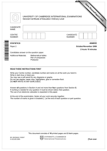 www.XtremePapers.com UNIVERSITY OF CAMBRIDGE INTERNATIONAL EXAMINATIONS General Certificate of Education Ordinary Level 4040/02