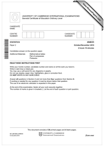 www.XtremePapers.com UNIVERSITY OF CAMBRIDGE INTERNATIONAL EXAMINATIONS General Certificate of Education Ordinary Level 4040/23