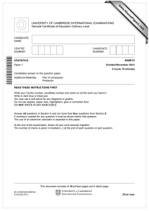 www.XtremePapers.com UNIVERSITY OF CAMBRIDGE INTERNATIONAL EXAMINATIONS General Certificate of Education Ordinary Level 4040/13