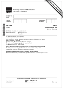 www.XtremePapers.com Cambridge International Examinations 4040/23 Cambridge Ordinary Level