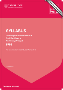 SYLLABUS 9799 Cambridge International Level 3 Pre-U Certificate in