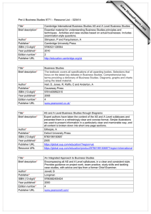 Pre-U Business Studies 9771 – Resource List – 020414 Title