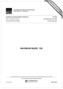 MAXIMUM MARK: 100 www.XtremePapers.com Cambridge International Examinations 9771/01