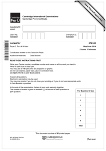 www.XtremePapers.com Cambridge International Examinations 9791/02 Cambridge Pre-U Certificate