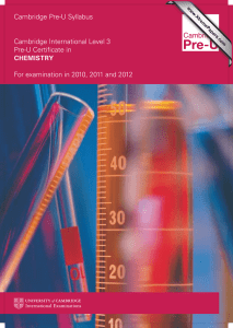 Cambridge Pre-U Syllabus Cambridge International Level 3 Pre-U Certificate in