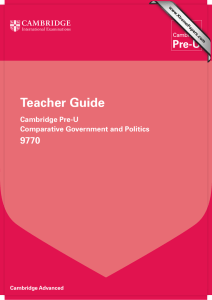 Teacher Guide 9770 Cambridge Pre-U Comparative Government and Politics