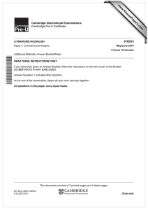 www.XtremePapers.com Cambridge International Examinations 9765/03 Cambridge Pre-U Certificate