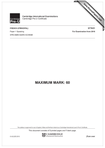 MAXIMUM MARK: 60 www.XtremePapers.com Cambridge International Examinations 9779/01