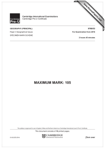 MAXIMUM MARK: 105 www.XtremePapers.com Cambridge International Examinations 9768/03