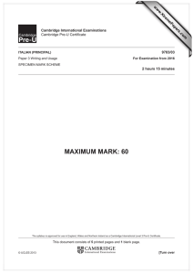 MAXIMUM MARK: 60 www.XtremePapers.com Cambridge International Examinations 9783/03