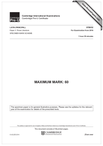 MAXIMUM MARK: 60 Cambridge International Examinations Cambridge Pre-U Certifi cate www.XtremePapers.com