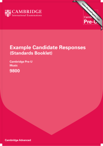 Example Candidate Responses (Standards Booklet) 9800 Cambridge Pre-U