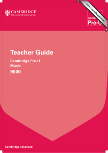 Teacher Guide 9800 Cambridge Pre-U Music