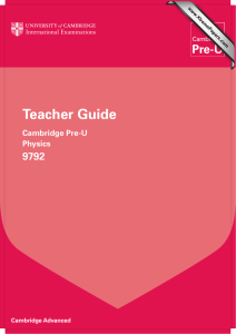 Teacher Guide 9792 Cambridge Pre-U Physics