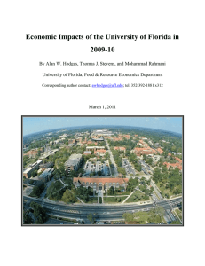 Economic Impacts of the University of Florida in 2009-10