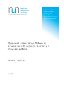 Regional Universities Network: Engaging with regions, building a stronger nation