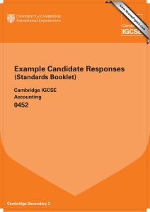 Example Candidate Responses (Standards Booklet) 0452 Cambridge IGCSE