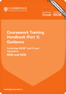 Coursework Training Handbook (Part 1): Guidance 0600 and 5038