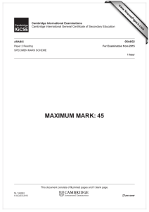 MAXIMUM MARK: 45 www.XtremePapers.com Cambridge International Examinations 0544/02