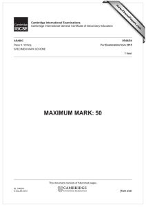 MAXIMUM MARK: 50 www.XtremePapers.com Cambridge International Examinations 0544/04