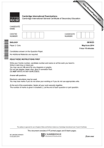 www.XtremePapers.com Cambridge International Examinations 0610/23 Cambridge International General Certificate of Secondary Education