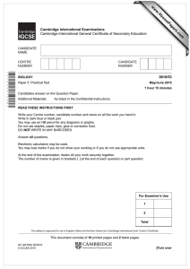 www.XtremePapers.com Cambridge International Examinations 0610/53 Cambridge International General Certificate of Secondary Education