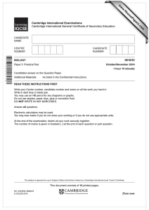 www.XtremePapers.com Cambridge International Examinations 0610/53 Cambridge International General Certificate of Secondary Education