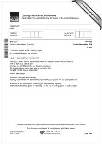 www.XtremePapers.com Cambridge International Examinations 0610/63 Cambridge International General Certificate of Secondary Education