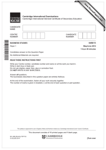 www.XtremePapers.com Cambridge International Examinations 0450/13 Cambridge International General Certificate of Secondary Education