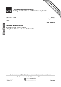 www.XtremePapers.com Cambridge International Examinations 0450/21 Cambridge International General Certificate of Secondary Education