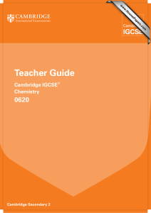 Teacher Guide 0620 Cambridge IGCSE Chemistry