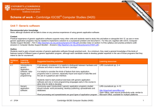 Scheme of work – Cambridge IGCSE Computer Studies (0420) www.XtremePapers.com