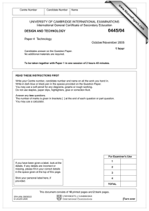 UNIVERSITY OF CAMBRIDGE INTERNATIONAL EXAMINATIONS International General Certificate of Secondary Education www.XtremePapers.com