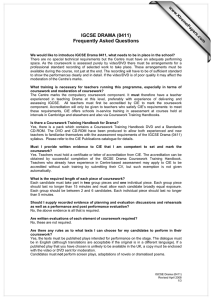 IGCSE DRAMA (0411) Frequently Asked Questions  www.XtremePapers.com