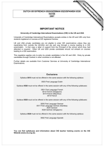 IMPORTANT NOTICE www.XtremePapers.com DUTCH 0515/FRENCH 0520/GERMAN 0525/SPANISH 0530 IGCSE