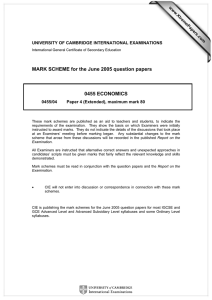 MARK SCHEME for the June 2005 question papers  0455 ECONOMICS www.XtremePapers.com