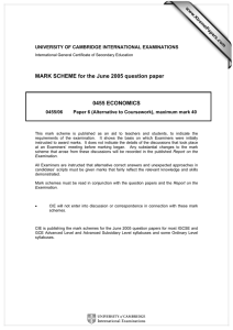 MARK SCHEME for the June 2005 question paper  0455 ECONOMICS www.XtremePapers.com