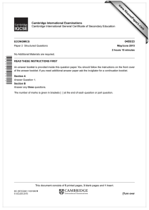 www.XtremePapers.com Cambridge International Examinations 0455/23 Cambridge International General Certificate of Secondary Education