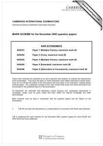 MARK SCHEME for the November 2003 question papers  0455 ECONOMICS www.XtremePapers.com