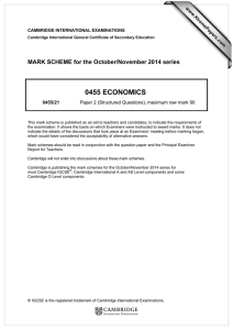 0455 ECONOMICS  MARK SCHEME for the October/November 2014 series