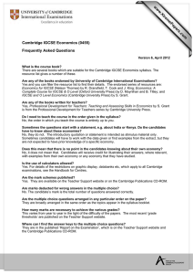 www.XtremePapers.com Cambridge IGCSE Economics (0455) Frequently Asked Questions