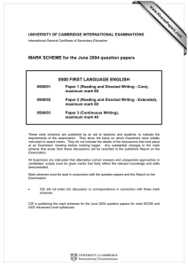 MARK SCHEME for the June 2004 question papers www.XtremePapers.com