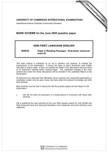 MARK SCHEME for the June 2005 question paper www.XtremePapers.com