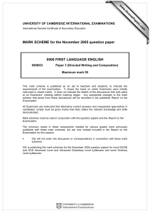 MARK SCHEME for the November 2005 question paper  www.XtremePapers.com