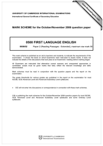 0500 FIRST LANGUAGE ENGLISH