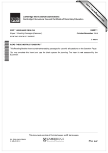 www.XtremePapers.com Cambridge International Examinations 0500/21 Cambridge International General Certificate of Secondary Education